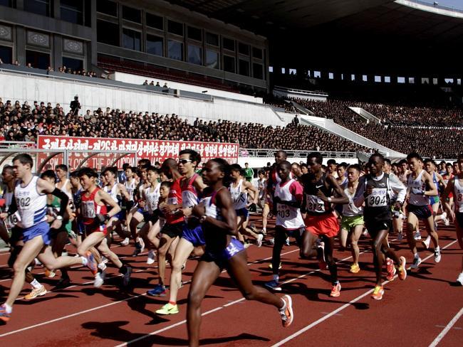 Behind enemy lines ... for the first time ever, North Korea is opening up the streets of its capital to runner-tourists for the annual Pyongyang marathon.