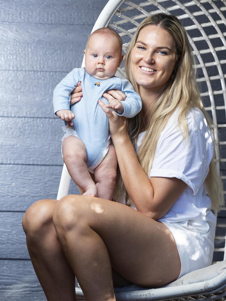 Gretel Tippett with son Bobby. Picture: Lachie Millard