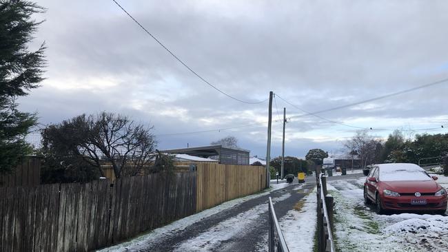 Snow fell in Launceston overnight