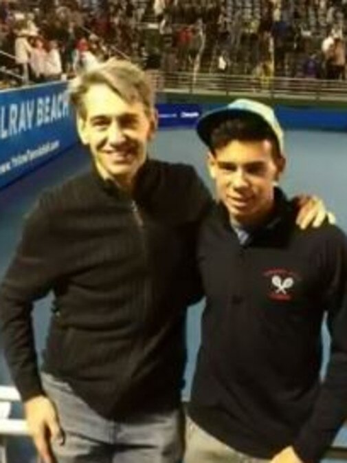 Dr Edmund Pribitkin and his son Edik at the Australian Open.