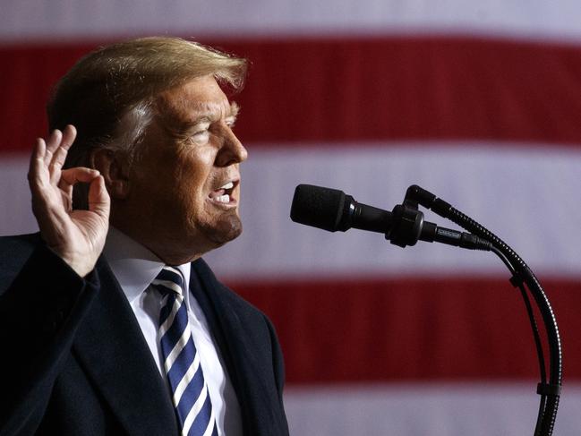 President Donald Trump speaks during a campaign rally at Columbia Regional Airport, Thursday, Nov. 1, 2018, in Columbia, Mo. (AP Photo/Evan Vucci)