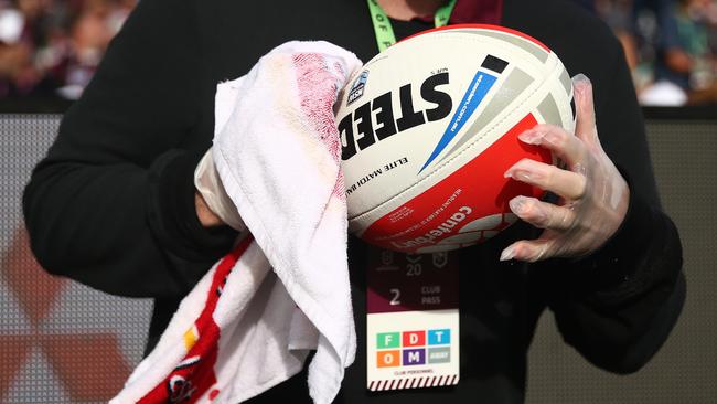 The NRL will strictly enforce its clean zones at matches. Picture: AAP/Brendon Thorne