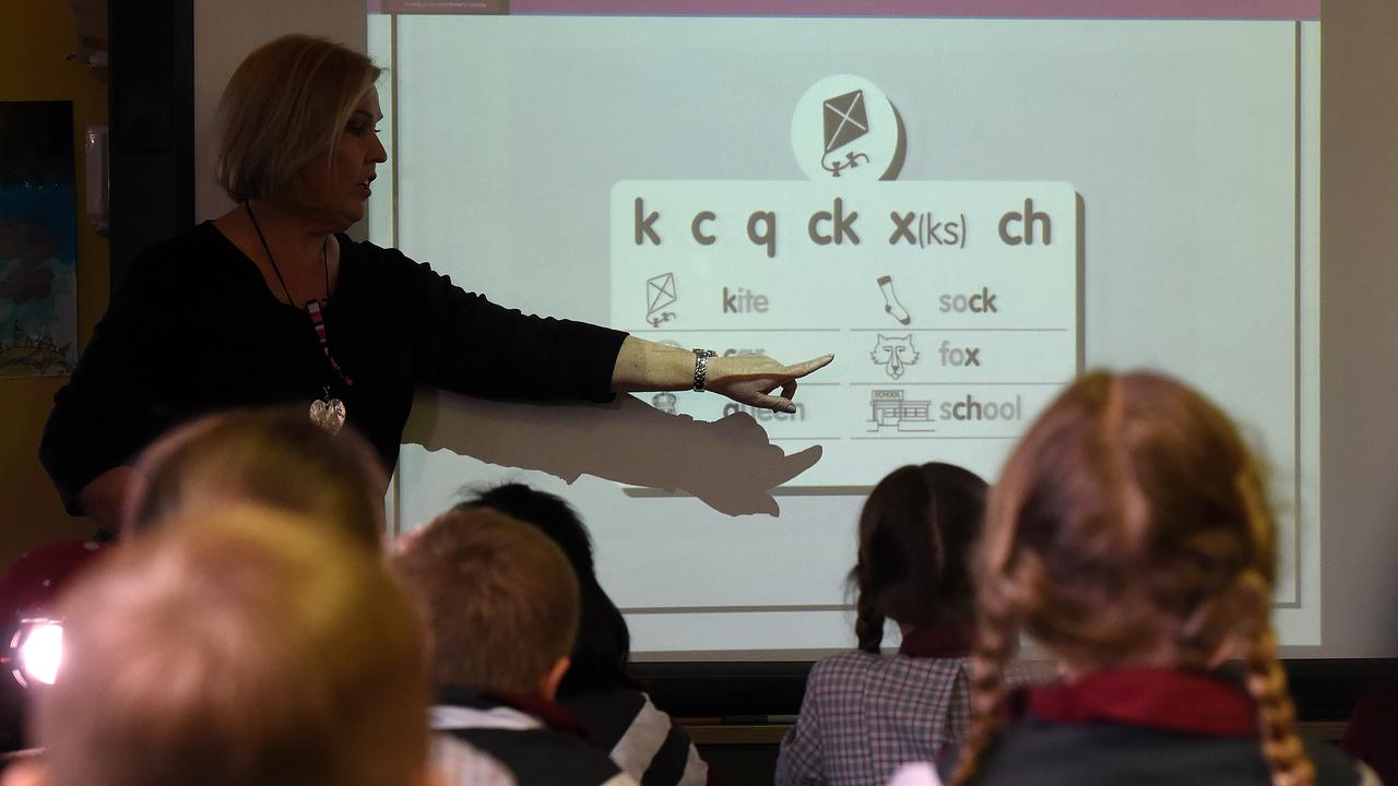 A teacher during class in Brisbane. File photo