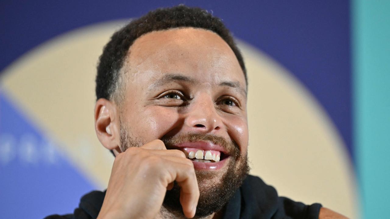 Steph Curry charmed the world’s media as the Dream Team stormed Paris. Picture: Fabrice COFFRINI / AFP