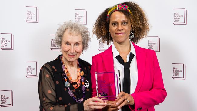 Joint winners Margaret Atwood and Bernadine Evaristo during the 2019 Booker Prize winner announcement photocall at Guildhall, London.