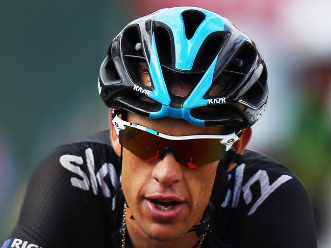 LA PLANCHE DES BELLES FILLES, FRANCE - JULY 14: Richie Porte of Australia and Team SKY crosses the finish line on stage ten of the 2014 Tour de France, a 162km stage between Mulhouse and La Planche des Belles Filles, on July 14, 2014 in La Planche des Belles, France. (Photo by Bryn Lennon/Getty Images)