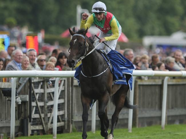 NEWMARKET, ENGLAND - JULY 13: William Buick after riding Mill Stream to win The My Pension Expert July Cup Stakes at Newmarket Racecourse on July 13, 2024 in Newmarket, England. (Photo by Alan Crowhurst/Getty Images)