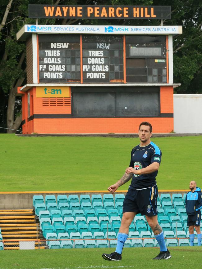 Mitchell Pearce trains under the name of his father. Photo: Mark Evans