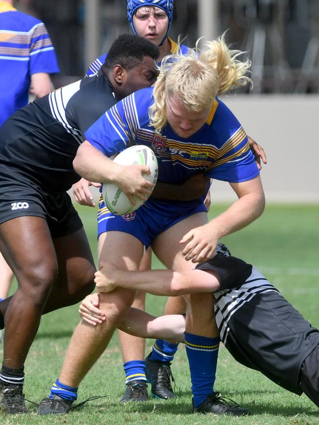 Northern Schoolboys Under-18s trials at Brothers Rugby League Club in Townsville. Townsville combined team number 8 Bradley Kondisenko. Picture: Evan Morgan