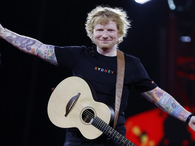 NSW NETWORK  FEBRUARY 24, 2023. Ed Sheeran on stage for his first Sydney concert at Accor Stadium in Sydney Olympic Park. Picture: Jonathan Ng