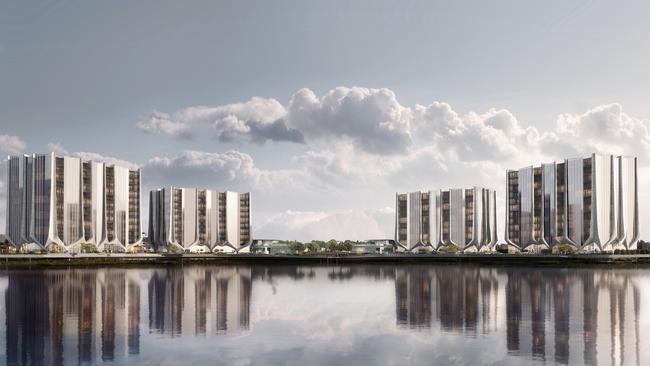 Artist impression of The Lanes Residences proposed by Sunland for a site at Clear Island Waters. Picture: Sunland Group