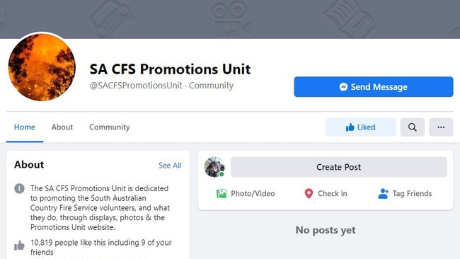 SA CFS Promotions Unit Facebook page has also lost its content.