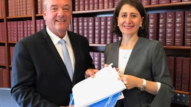 Daryl Maguire (left) faced the ICAC probe into Gladys Berejiklian (right) on Thursday