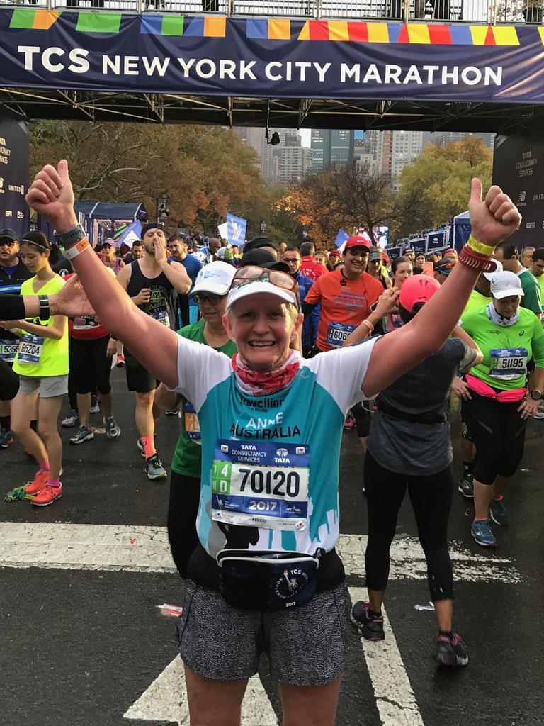 Anne Boyd during the 2017 New York City Marathon.