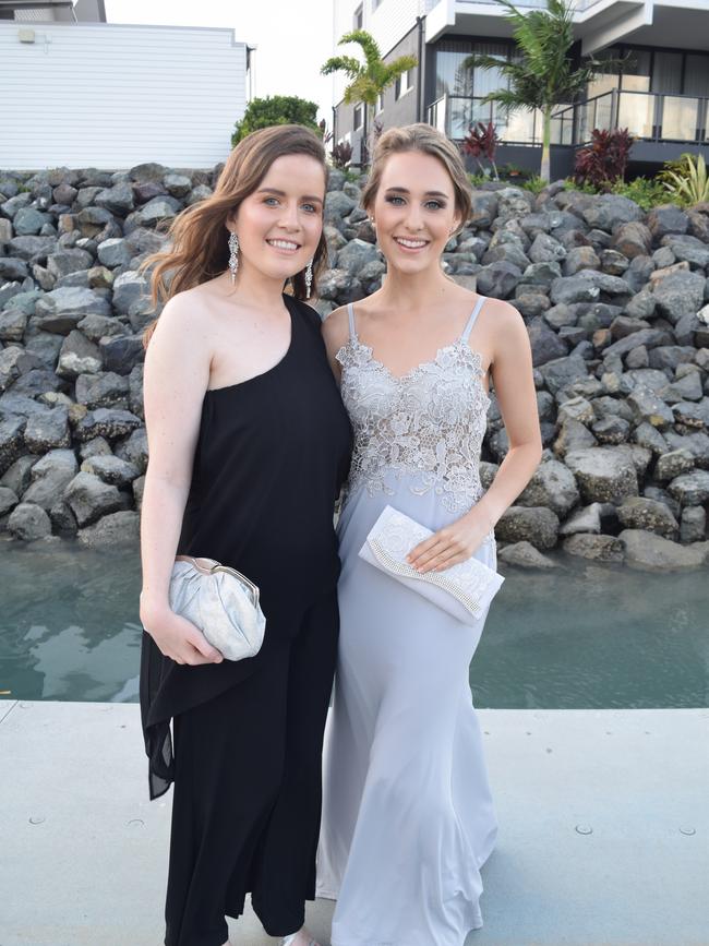 Alice Telford and Erin Applegate at the Proserpine State High School formal. Picture: Elyse Wurm
