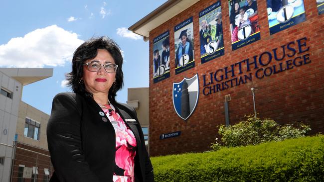 Lighthouse Christian College principal Avril Howard, whose school holds great value for results. Picture: David Geraghty