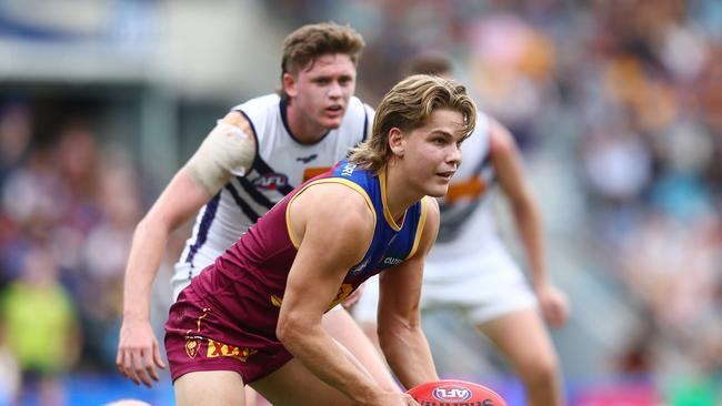 Will Ashcroft dominated for Brisbane, finishing with 28 disposals and 2 goals in another show of class. (Photo by Chris Hyde/AFL Photos/via Getty Images )