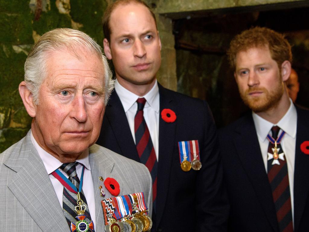 Prince Harry’s relationship with his father and brother remains strained. Picture: Getty Images