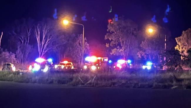 Scene of the two vehicle crash on the Bruce Highway at the entrance to the Alligator Creek roadhouse. Picture: Facebook