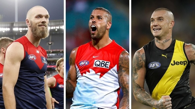 Max Gawn, Lance Franklin and Dustin Martin.