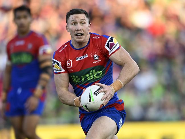 Tyson Gamble was impressive in the halves for the Knights. Picture: NRL Photos/Gregg Porteous