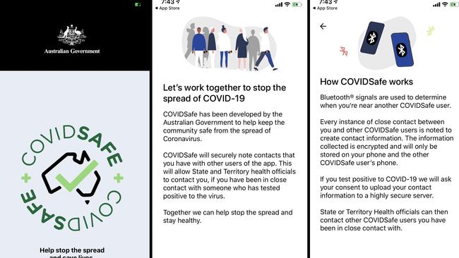 What you’ll see when you download the COVIDSafe app. Picture: Supplied