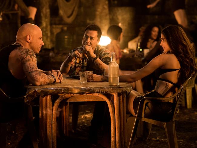 (L-R) Vin Diesel as Xander Cage, Donnie Yen as Xiang and Deepika Padukone as Serena Unger in a scene from film xXx: RETURN OF XANDER CAGE by Paramount Pictures and Revolution Studios