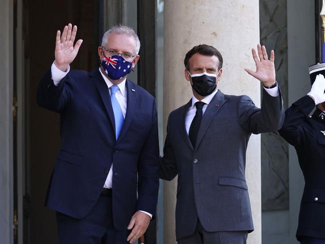 French President Emmanuel Macron backed Australia over tensions with China. Picture: AFP