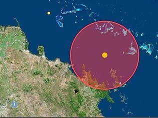 The map showing a 3.9 magnitude earthquake off the coast of Airlie Beach in the early hours of Saturday morning. Picture: Geoscience Australia