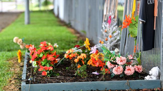 Memorial site for Jennifer Board near Weir State School. Picture: Evan Morgan