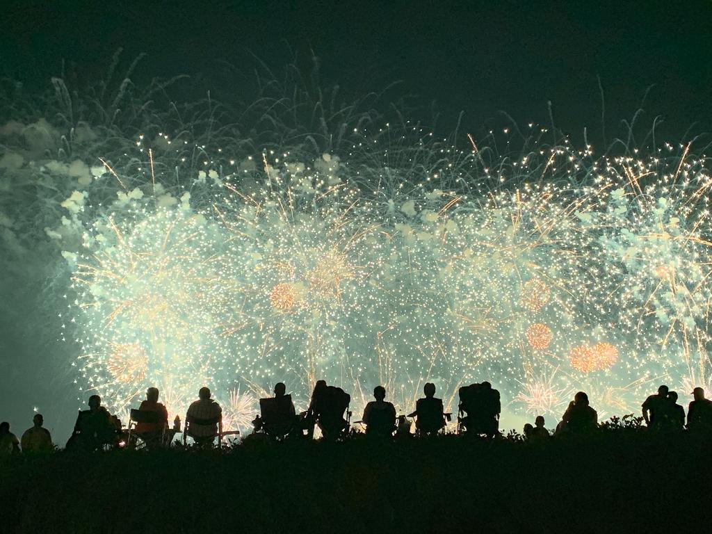 The Mindil Beach fireworks display to celebrate Territory Day. Picture: Lisa Vassilakoglou