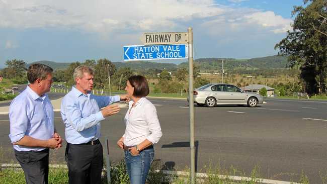 NEW PROMISES: Residents have complained about the Fairway Dr-Warrego Highway intersection for years. Jim McDonald discussed the dangerous turn with LNP leader Tim Nicholls and deputy leader Deb Frecklington. Picture: Melanie Keyte