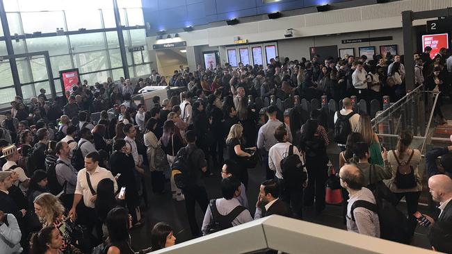 North Sydney station on Monday evening. Picture: Twitter/@ronniemandias