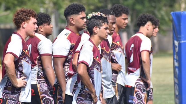 Warba Wangarunya Rugby League Carnival, under-17 boys, Yunba Buddas versus Gracemere Goannas, Saleyards Park, Rockhampton, January 19, 2024.