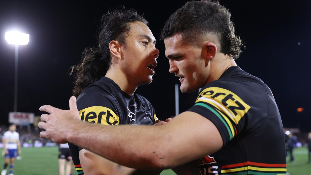 Nathan Cleary will be back with Jarome Luai this weekend. Picture: Mark Kolbe/Getty Images