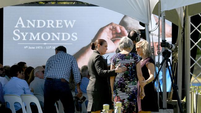 Memorial for Andrew Symonds at Riverway Stadium in Townsville. The private service at the stadium. Picture: Evan Morgan