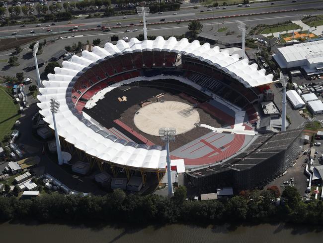 Gold Coast Suns’ home ground, Metricon Stadium before the Commonwealth Games opening ceremony. Picture: Nigel Hallett