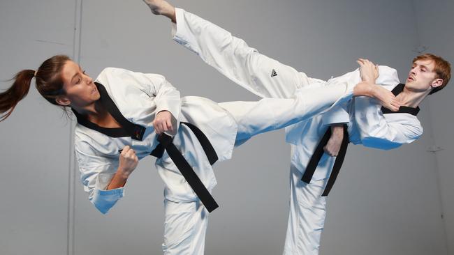 Bankstown couple and taekwondo champions Serena Stevens and Thomas Auger are aiming for Tokyo Olympic 2020. Picture: Damian Shaw