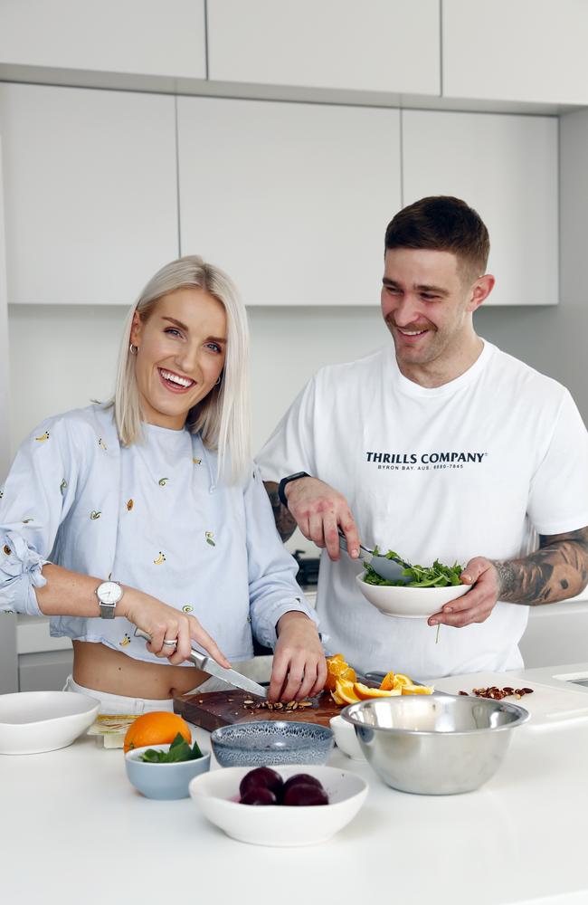 Cara Staniforth and Will Potter love to cook at home. Picture: Sam Ruttyn