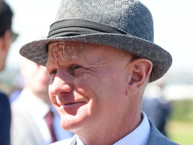 Phillip Stokes after winning the Furphy Mile at Flemington Racecourse on March 30, 2024 in Flemington, Australia. (Photo by Ross Holburt/Racing Photos via Getty Images)