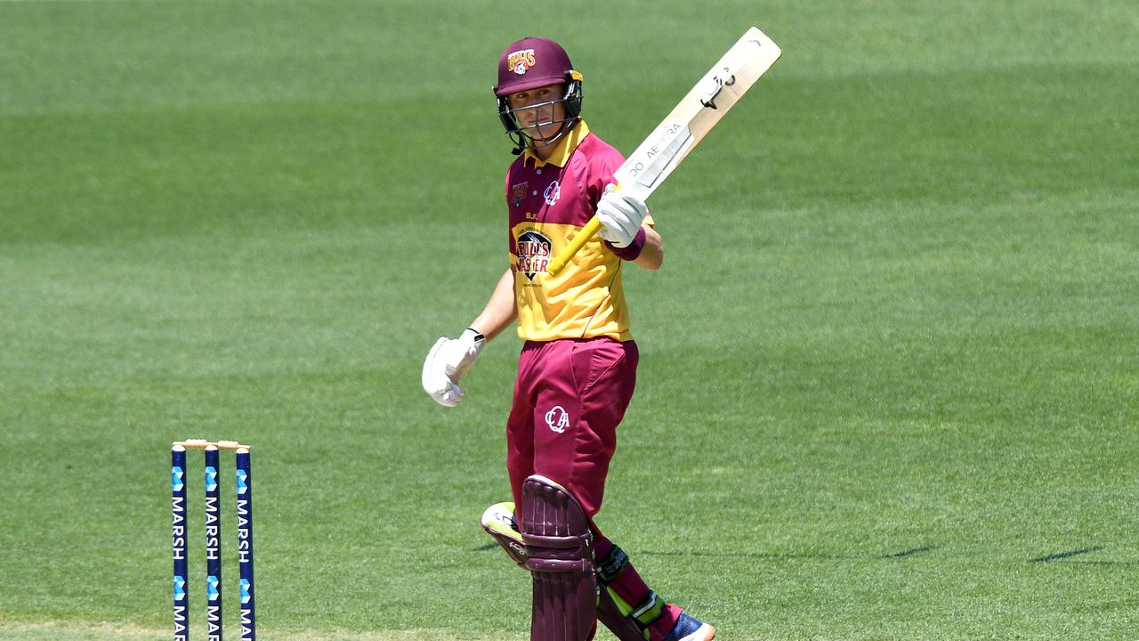 Marnus Labuschagne raises the bat... again.