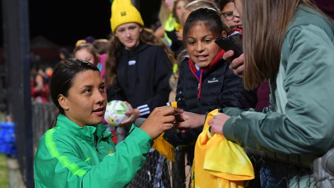 Sam Kerr and the Matildas are hugely popular with fans.