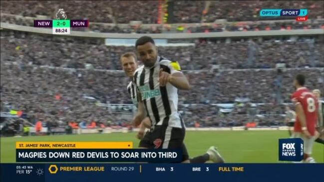 Newcastle down United to soar into third