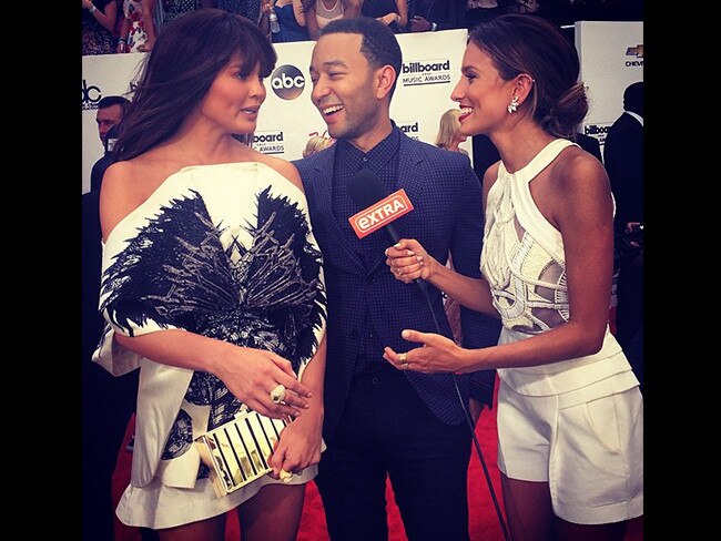 BBMA 2014: Television host Renee Bargh posts, "I love these lovers Chrissy Teigen and John Legend crack me up every time #hotcouple #billboardawards #redcarpet" Picture: Instagram