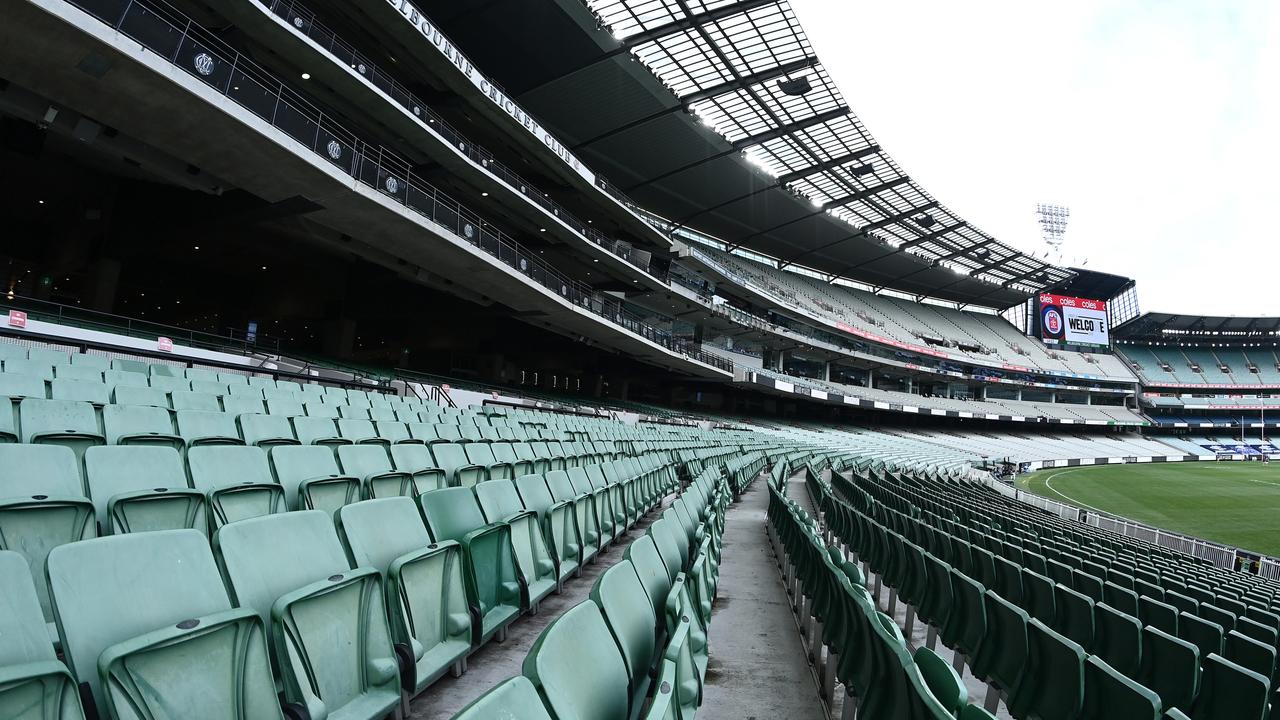 Empty seats at the MCG are seen during Round 18. (Photo by Quinn Rooney/Getty Images)