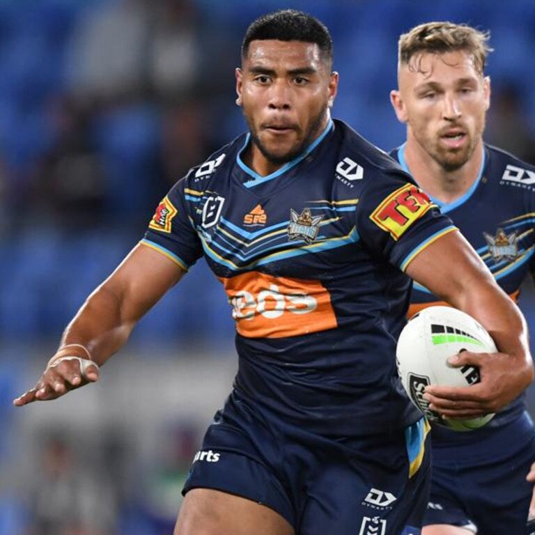 Will the new Gold Coast recruits stunt Moeaki Fotuaika’s 2021 KFC SuperCoach progress? Picture: Scott Davis/NRL Photos