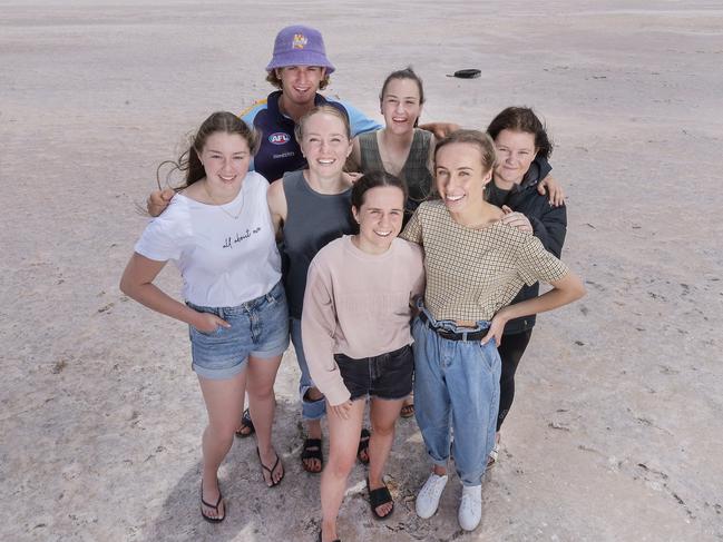 Gemma Stacey, Lachie Wright, Liana Stacey, Emily Weir, Belle Shepherd, Jenna Conlan, Haylee Crowe at Lake Tyrrell. Tyrrell College celebrates being among the most improved schools and getting in the top 100 list. The small school, with a median ATAR score of 34 out of 50, competed with the likes of Melbourne's top private schools. It was also among the most improved, boosting its median VCE score by 5 over five years. Picture:Rob Leeson.