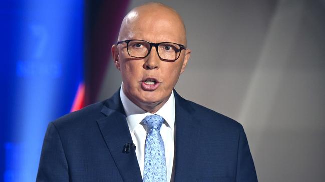 During last night’s debate, Mr Dutton said he believed the Welcome to Country had become “overdone”. Picture: Lukas Coch-Pool/Getty