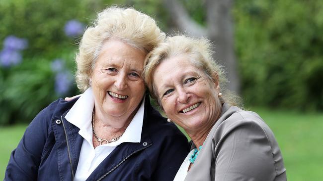 WEEKEND TELEGRAPHS SPECIAL. MUST TALK WITH PIC ED JEFF DARMANIN BEFORE PUBLISHING - THANKS A MILLION CAMPAIGN - Pictured in Cremorne today is Alison Brooker with her sister Sue and her dog GJ. Sue lost her husband last year and Alison would bring around meals and flowers to keep her sister's spirits up and they would go on walks together. Picture: Tim Hunter.