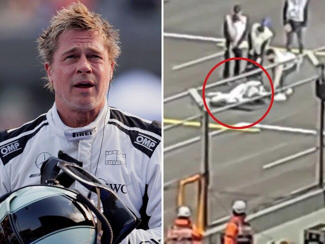 Brad Pitt collapses at Vegas GP